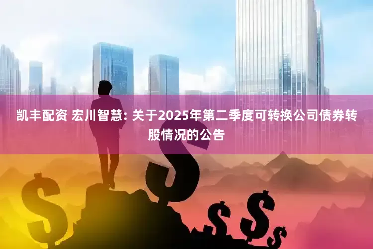 凯丰配资 宏川智慧: 关于2025年第二季度可转换公司债券转股情况的公告